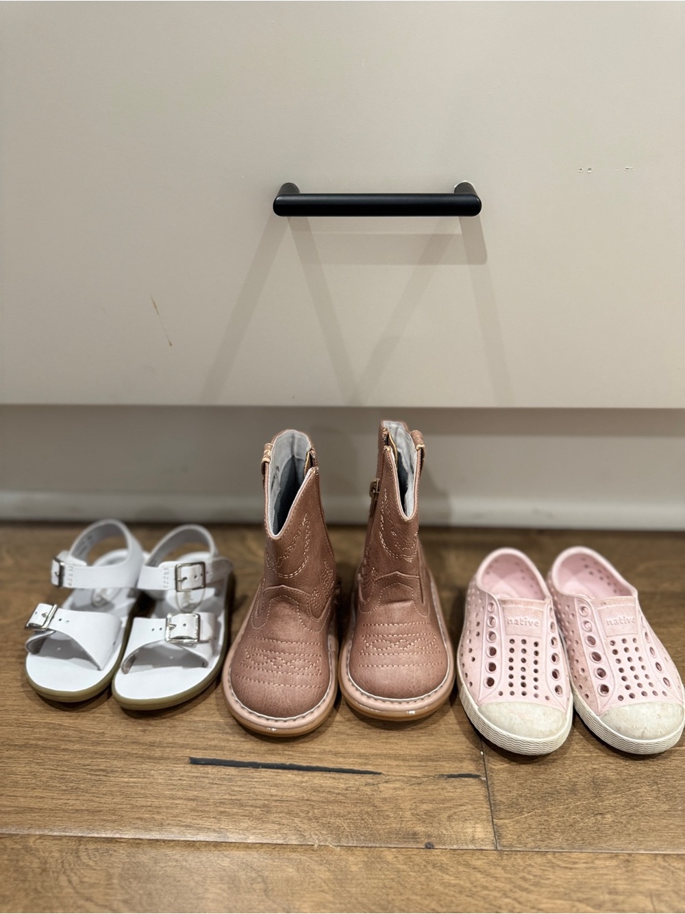 Bundle of 3 Pairs Toddler Girl Shoes — Size 4 | Native, Wee Squeak, Footmates